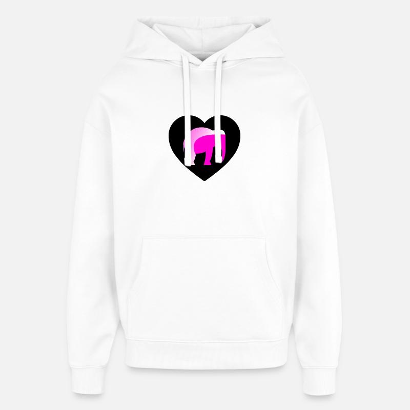 Éléphant - Sweat à capuche unisexe Stanley/Stella Oversized - blanc