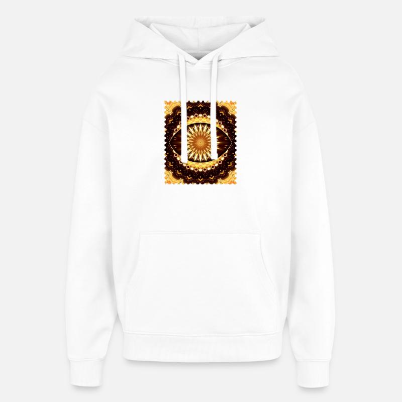Motif oculaire de feu kaléidoscope - Sweat à capuche unisexe Stanley/Stella Oversized - blanc