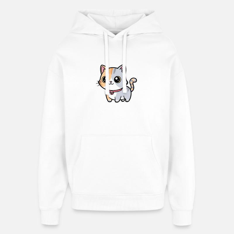 Calico Kitten Collar Charm - Oversized Unisex Hoodie by Stanley/Stella - white