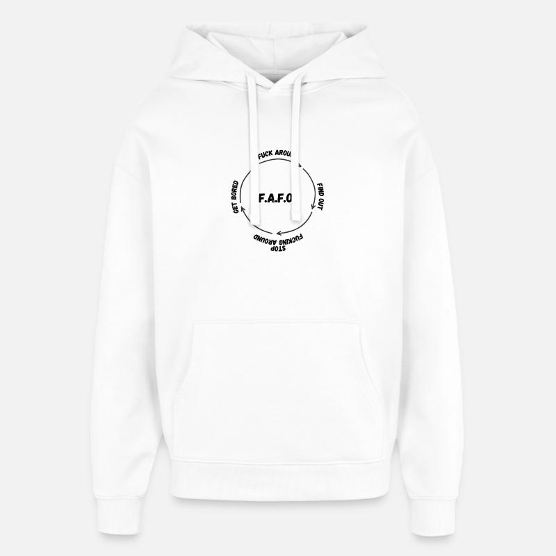 FAFO du cercle de flux - Sweat à capuche unisexe Stanley/Stella Oversized - blanc