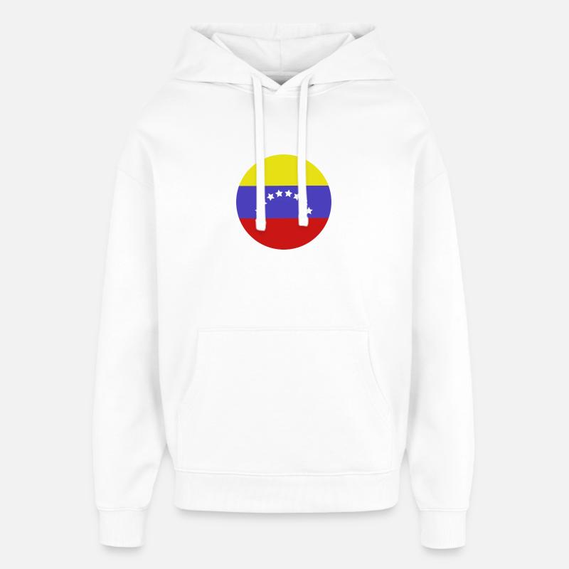 Drapeau rond du Venezuela - Sweat à capuche unisexe Stanley/Stella Oversized - blanc