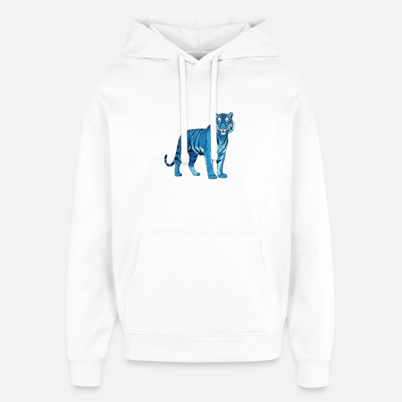 Polygone géométrique de BlueTiger - Sweat à capuche unisexe Stanley/Stella Oversized - blanc