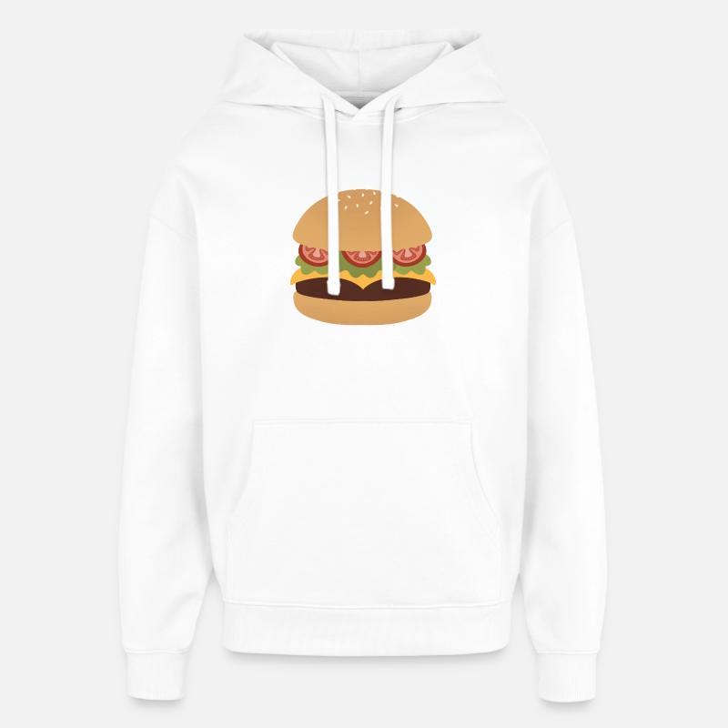Art classique de Burger Flat - Sweat à capuche unisexe Stanley/Stella Oversized - blanc