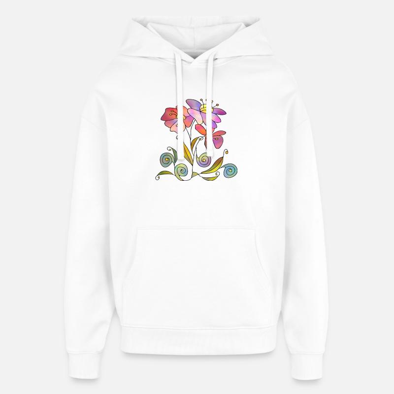 Fleur - Sweat à capuche unisexe Stanley/Stella Oversized - blanc