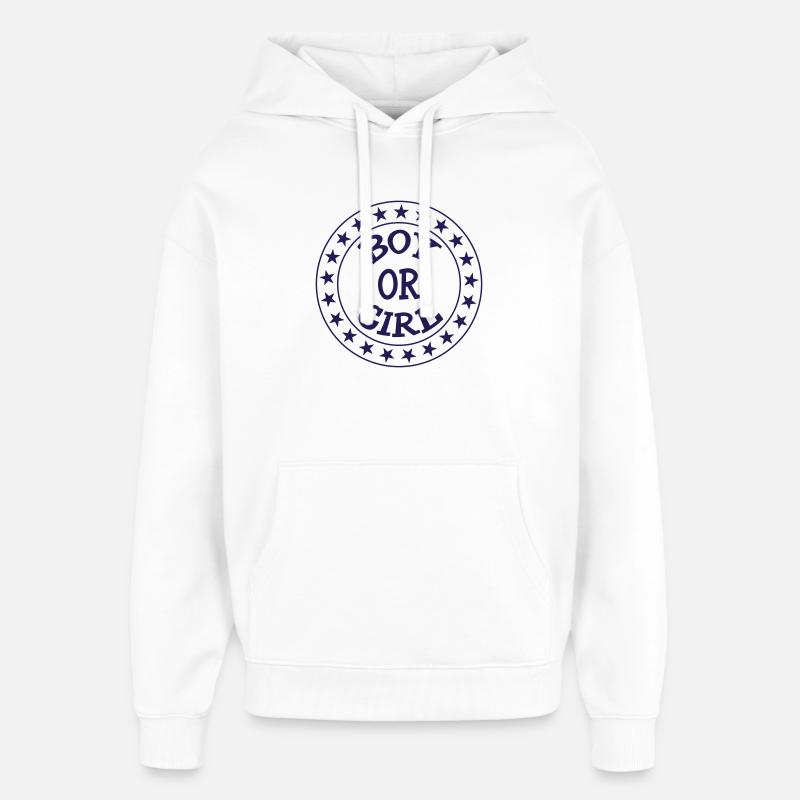 Garçon ou fille ? Grossesse Naissance Enceinte  - Sweat à capuche unisexe Stanley/Stella Oversized - blanc