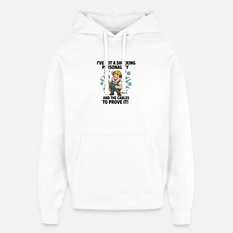 Schockierende Persönlichkeit Elektriker - Oversized Unisex Hoodie von Stanley/Stella - Weiß