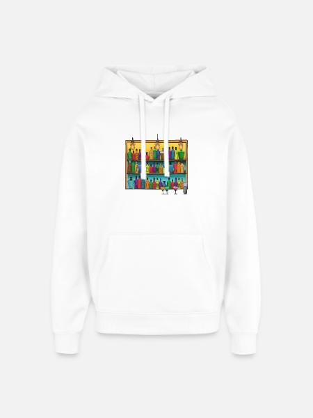 Bunte Barflaschen Collage - Oversized Unisex Hoodie von Stanley/Stella - Weiß