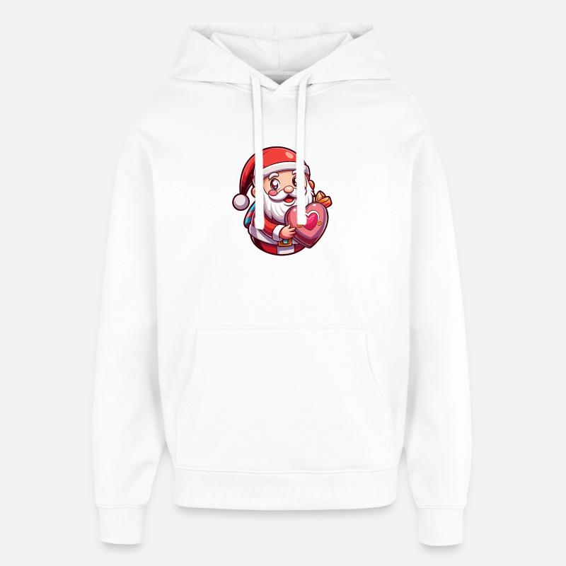 Câlin au cœur du Père Noël - Sweat à capuche unisexe Stanley/Stella Oversized - blanc