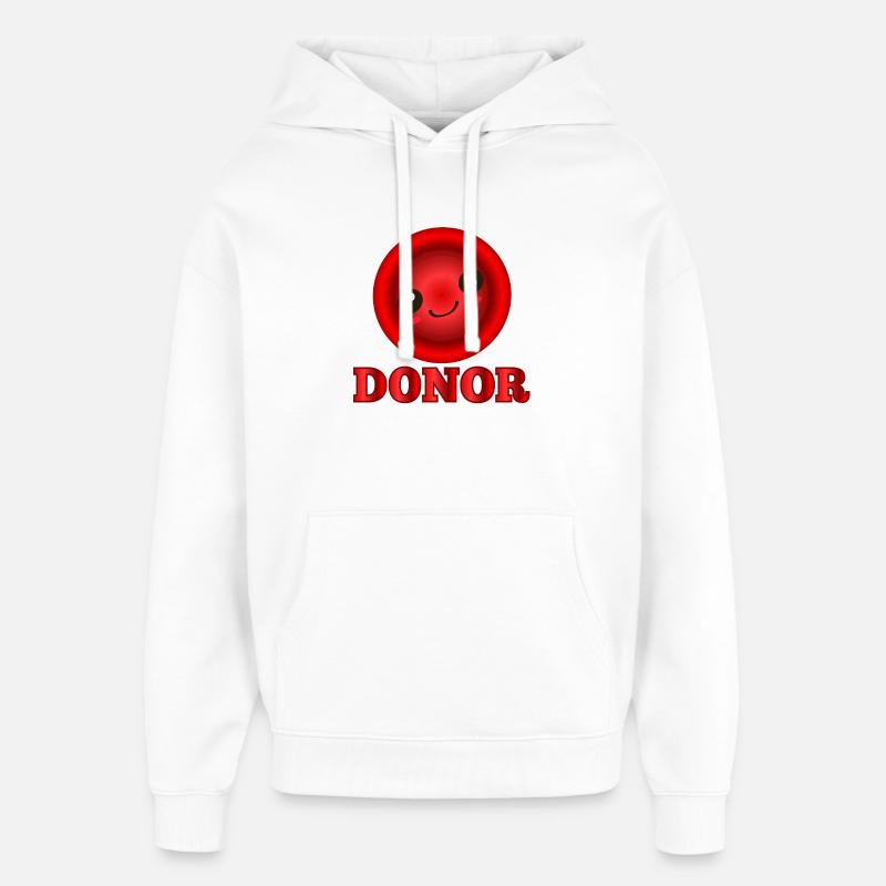 Donneur de sang - Sweat à capuche unisexe Stanley/Stella Oversized - blanc