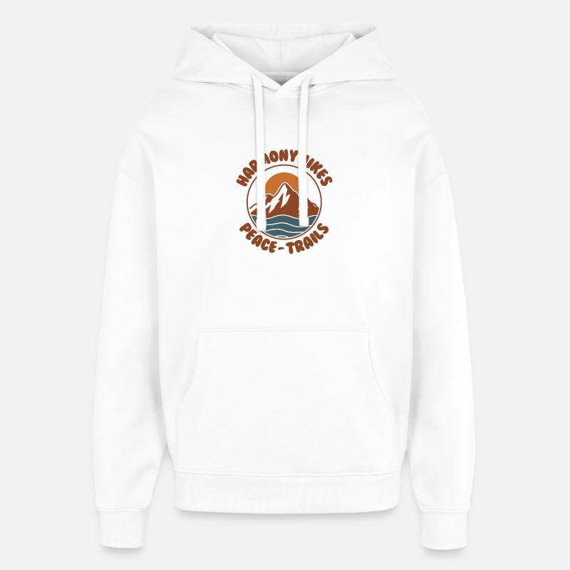 Randonnée harmonieuse Mountain Design Rétro - Sweat à capuche unisexe Stanley/Stella Oversized - blanc