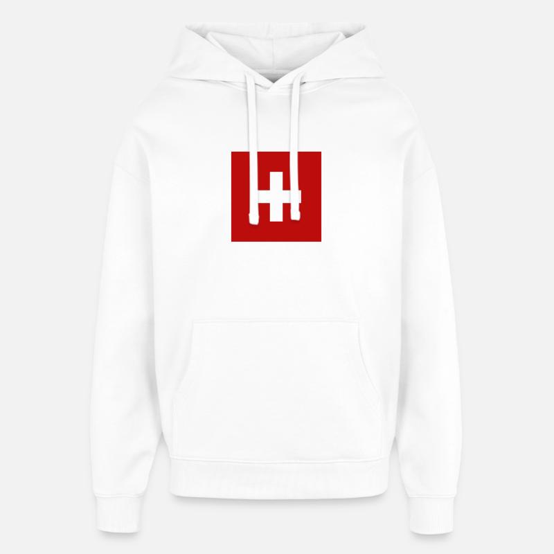 Drapeau suisse - Sweat à capuche unisexe Stanley/Stella Oversized - blanc