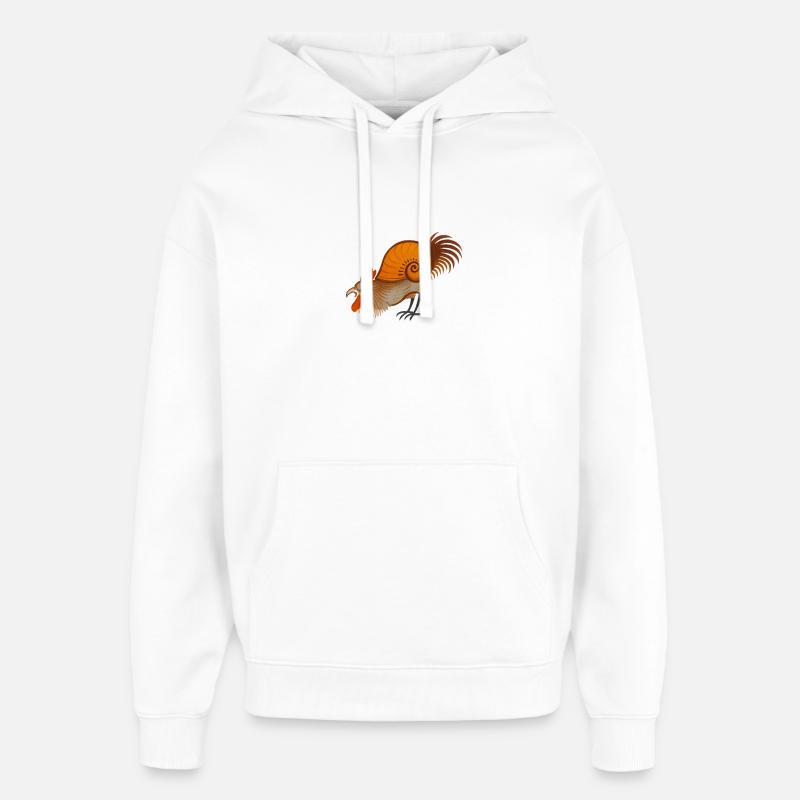 Coq médiéval – Créature stylisée - Sweat à capuche unisexe Stanley/Stella Oversized - blanc