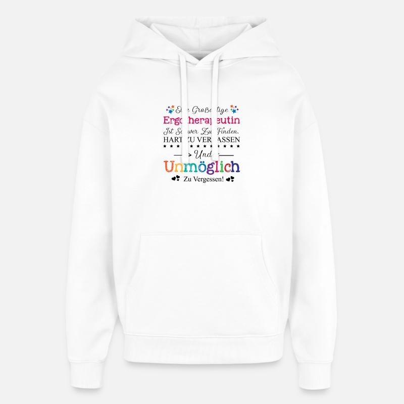Adieu ergothérapeute Merci cadeau de dire - Sweat à capuche unisexe Stanley/Stella Oversized - blanc