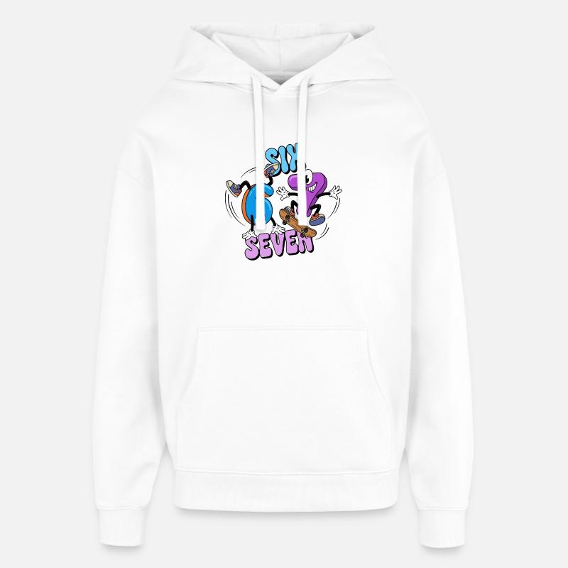 Mème viral Six Seven 67 Kids - Sweat à capuche unisexe Stanley/Stella Oversized - blanc