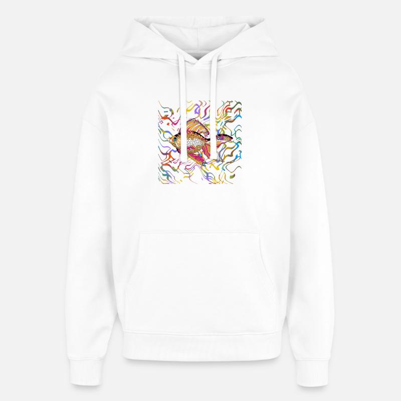 poisson - Sweat à capuche unisexe Stanley/Stella Oversized - blanc