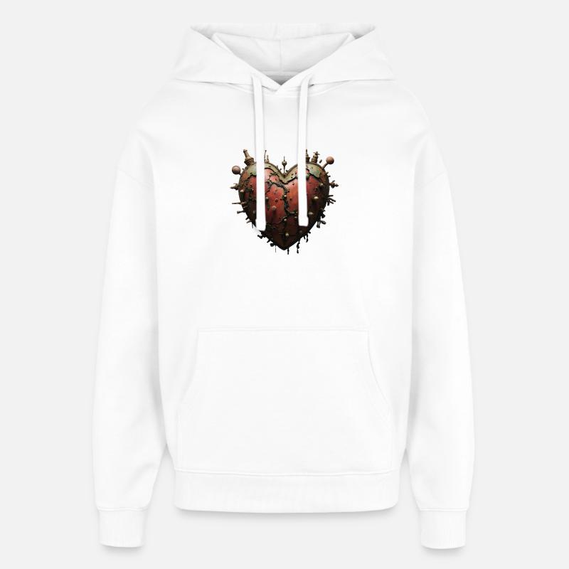 Cœur Steampunk - Sweat à capuche unisexe Stanley/Stella Oversized - blanc