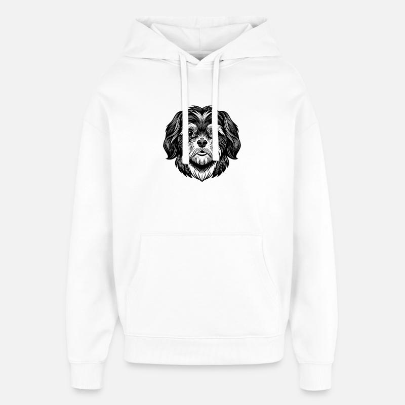 Shih Tzu - Sweat à capuche unisexe Stanley/Stella Oversized - blanc