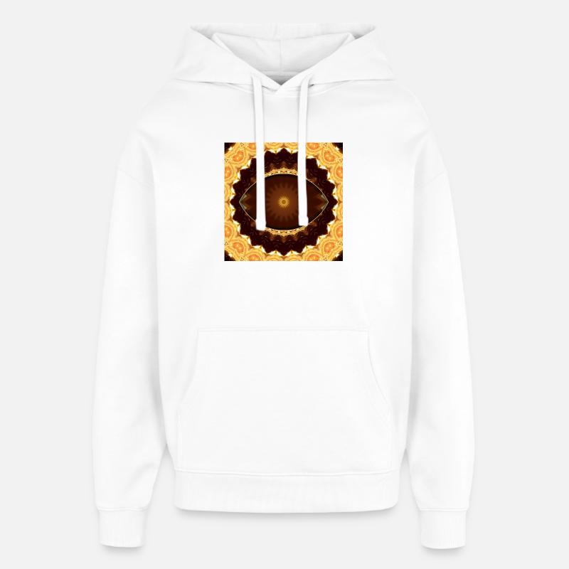 Mandala en or kaléidoscopique - Sweat à capuche unisexe Stanley/Stella Oversized - blanc