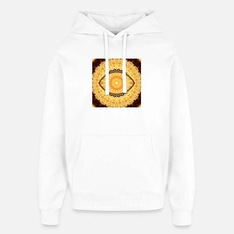 Kaléidoscope du Mandala du Soleil - Sweat à capuche unisexe Stanley/Stella Oversized - blanc