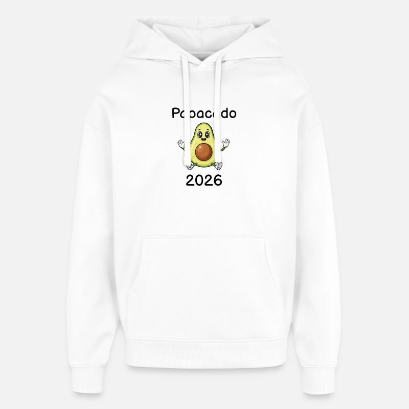 Papacado 2026 – werdender Papa Avocado - Oversized Unisex Hoodie von Stanley/Stella - Weiß