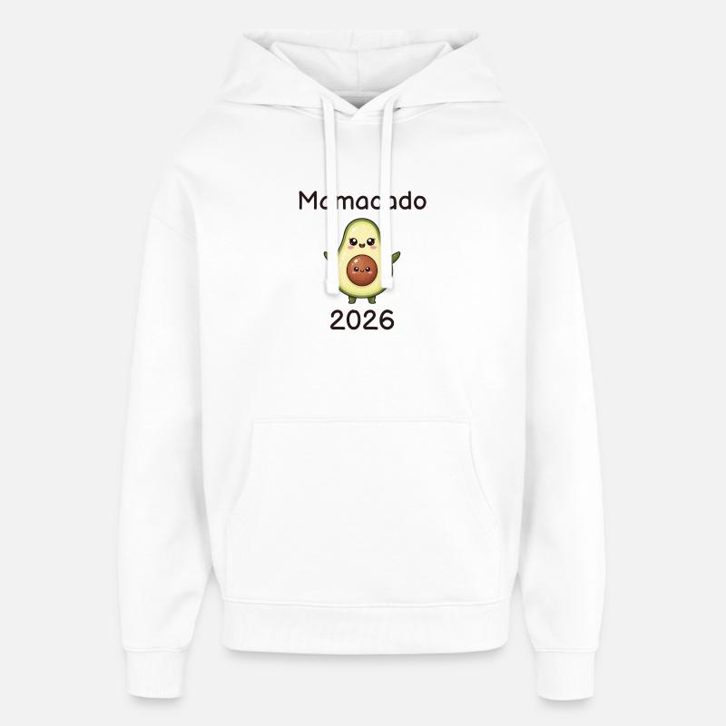 Mamacado 2026 – avocat maman enceinte - Sweat à capuche unisexe Stanley/Stella Oversized - blanc
