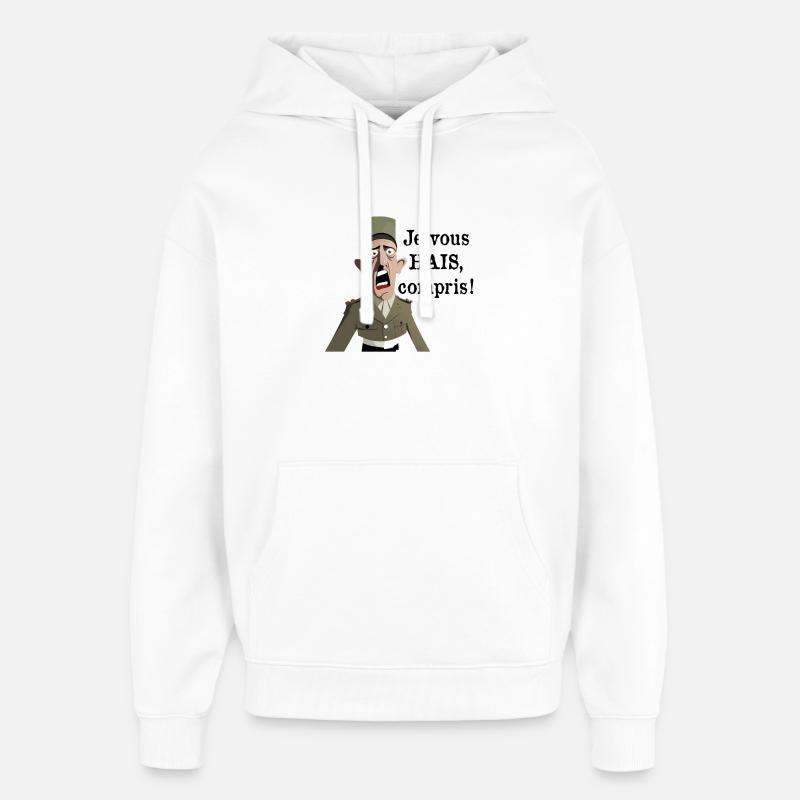 JE VOUS HAIS, COMPRIS ? - Sweat à capuche unisexe Stanley/Stella Oversized - blanc