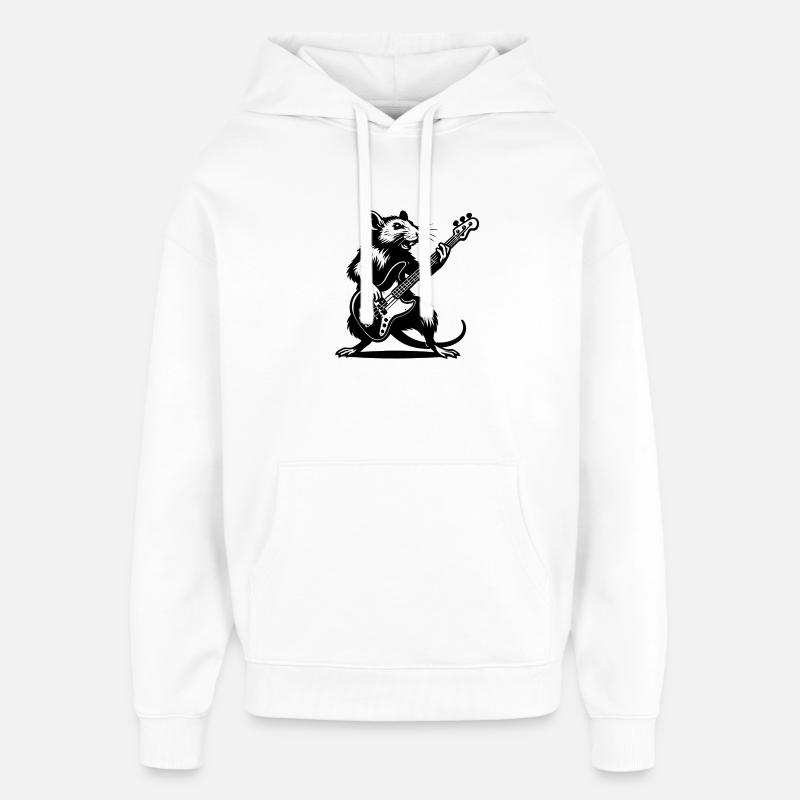 Bassrat dans le groove rock - Sweat à capuche unisexe Stanley/Stella Oversized - blanc