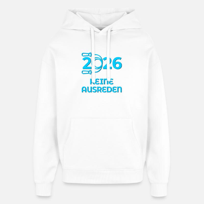 Pas d’excuses Sport 2026 - Sweat à capuche unisexe Stanley/Stella Oversized - blanc