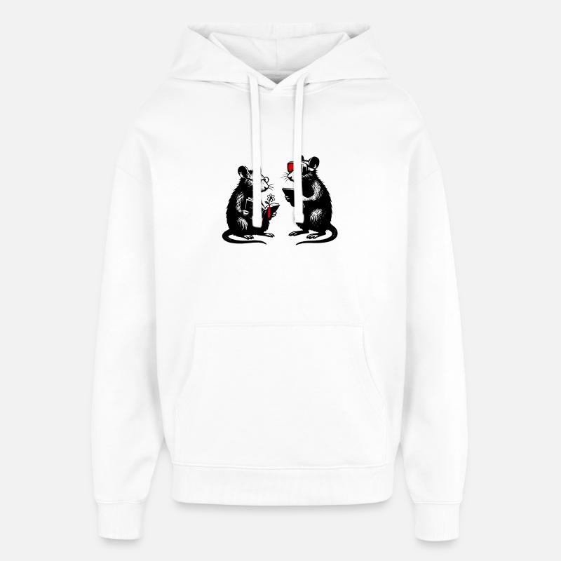 Leseratten im Tech Dialog VR - Oversized Unisex Hoodie von Stanley/Stella - Weiß