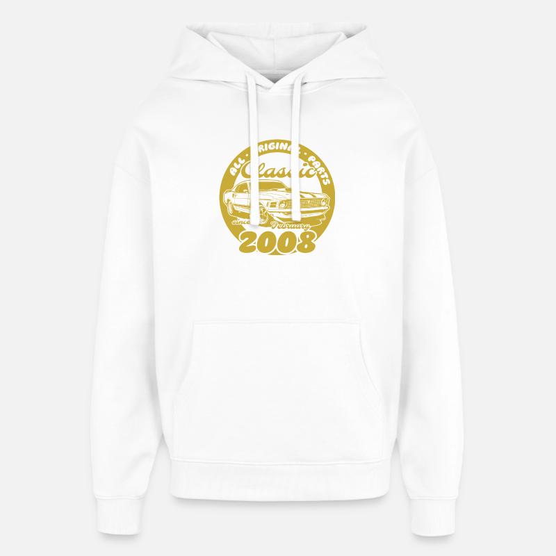 18e anniversaire - Classic Musclecar 02/2008 - Sweat à capuche unisexe Stanley/Stella Oversized - blanc