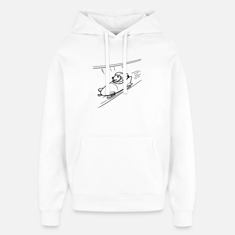 dackel eis bob kanal line art - Sweat à capuche unisexe Stanley/Stella Oversized - blanc