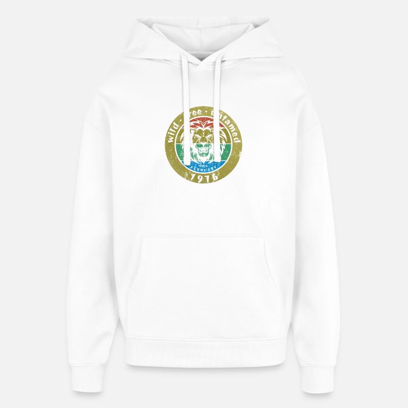 Sauvages, libres et indomptés depuis 02/1976 - Sweat à capuche unisexe Stanley/Stella Oversized - blanc