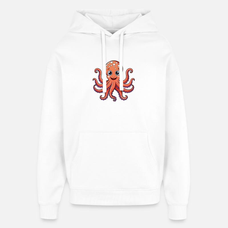 Pieuvre - Sweat à capuche unisexe Stanley/Stella Oversized - blanc