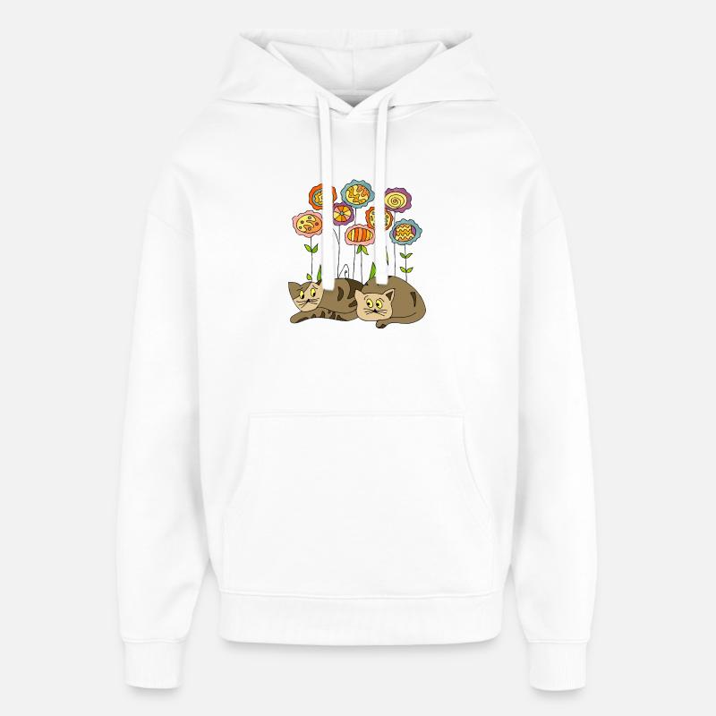 Chats - Sweat à capuche unisexe Stanley/Stella Oversized - blanc