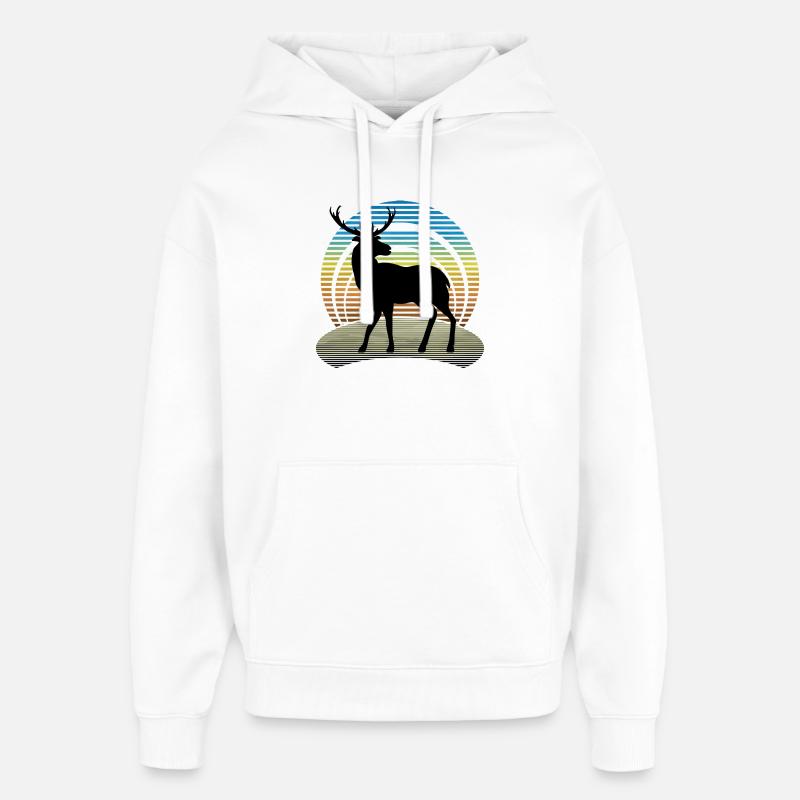 Cerf - Sweat à capuche unisexe Stanley/Stella Oversized - blanc