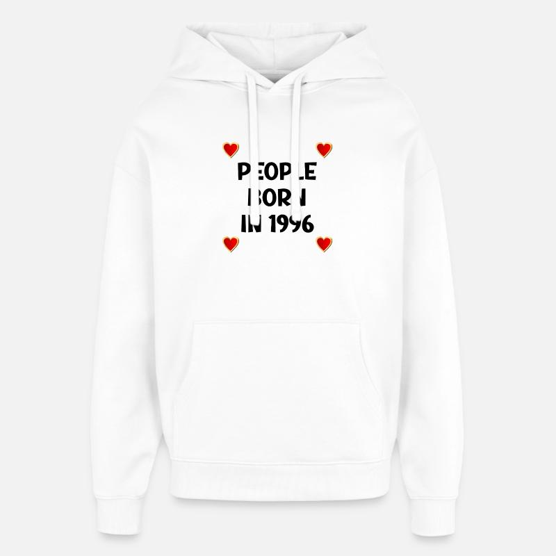Anniversaire 1996 - Cœur d’amour - Sweat à capuche unisexe Stanley/Stella Oversized - blanc