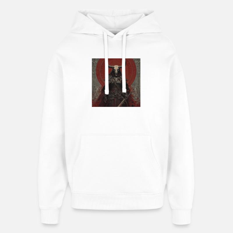 Dämonenkrieger mit Schädelhelm - Oversized Unisex Hoodie von Stanley/Stella - Weiß