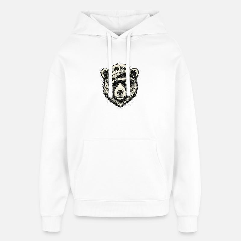 Papa ours Lunettes de soleil Casquette - Sweat à capuche unisexe Stanley/Stella Oversized - blanc