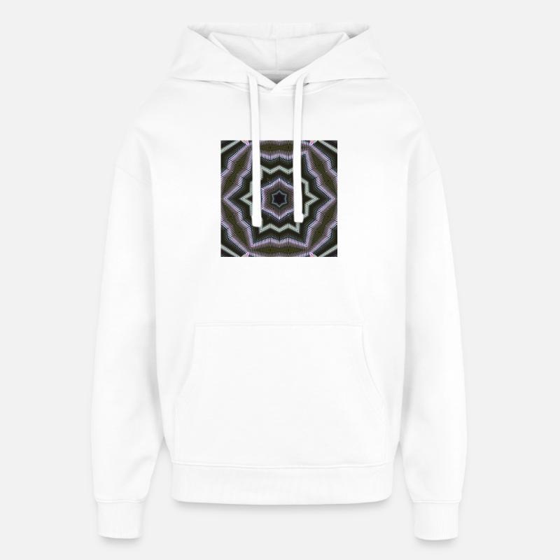 Kaleidoscopic Star Mandala - Sweat à capuche unisexe Stanley/Stella Oversized - blanc