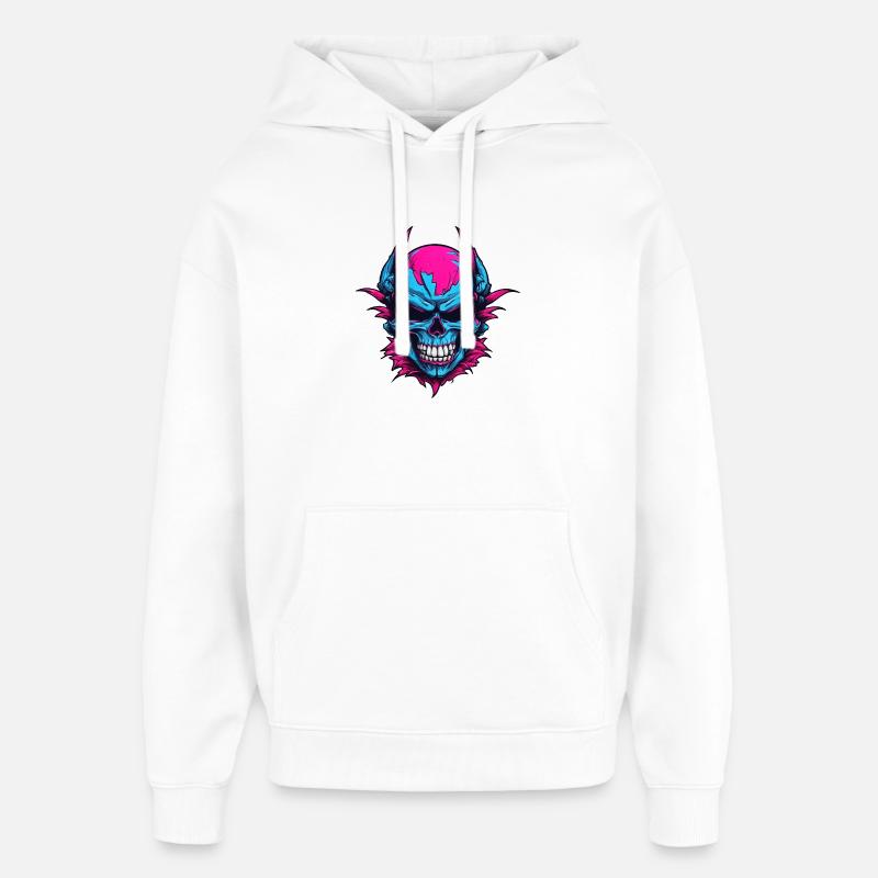 Neon Teufels Schädel - Oversized Unisex Hoodie von Stanley/Stella - Weiß