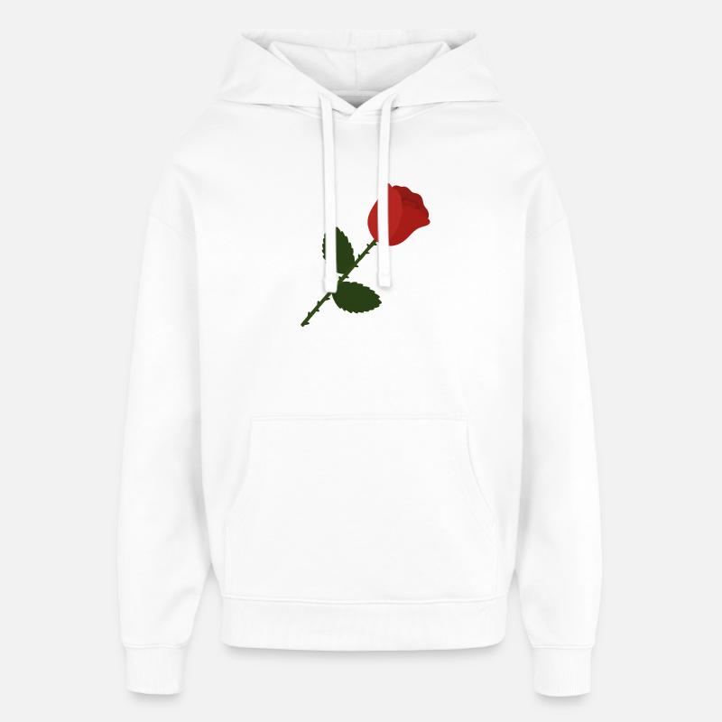 Rose Illustration - Sweat à capuche unisexe Stanley/Stella Oversized - blanc