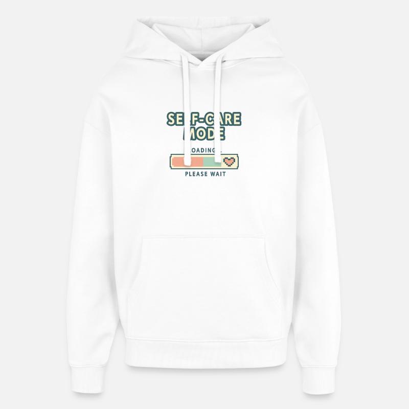 Self-Care Mode Loading - Retro Pixel Edition - Oversized Unisex Hoodie von Stanley/Stella - Weiß