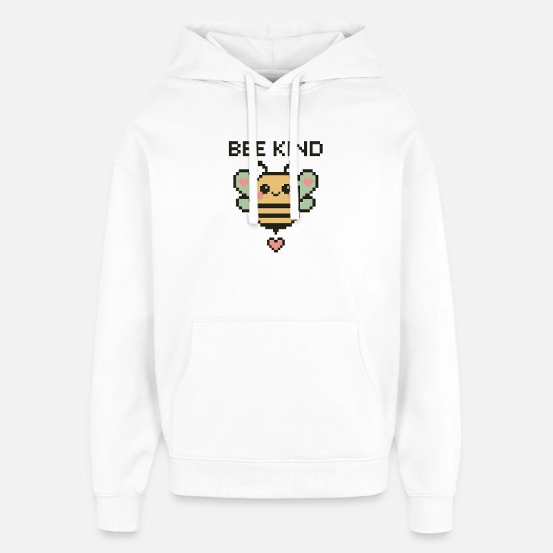 Bee Kind - Pixelbiene mit Herzchen - Oversized Unisex Hoodie von Stanley/Stella - Weiß