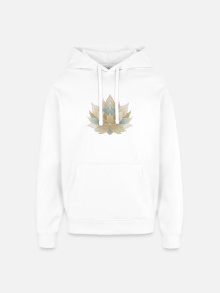 Zen lotus, symbol of calm and balance - Oversized Unisex Hoodie by Stanley/Stella - white