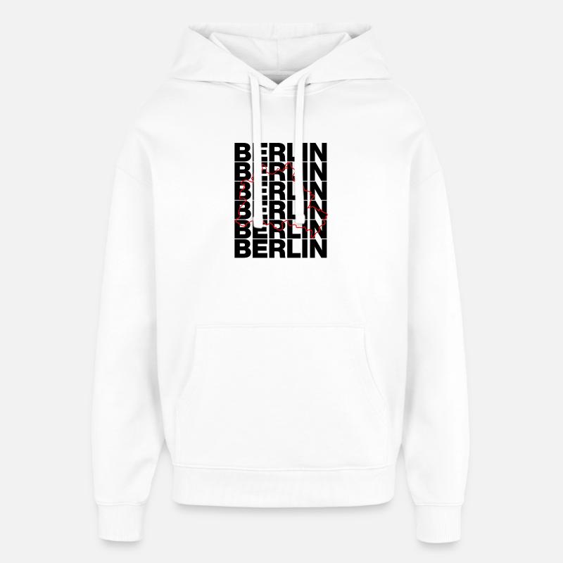 BERLIN UMRISS, DIT IS BERLIN - Sweat à capuche unisexe Stanley/Stella Oversized - blanc