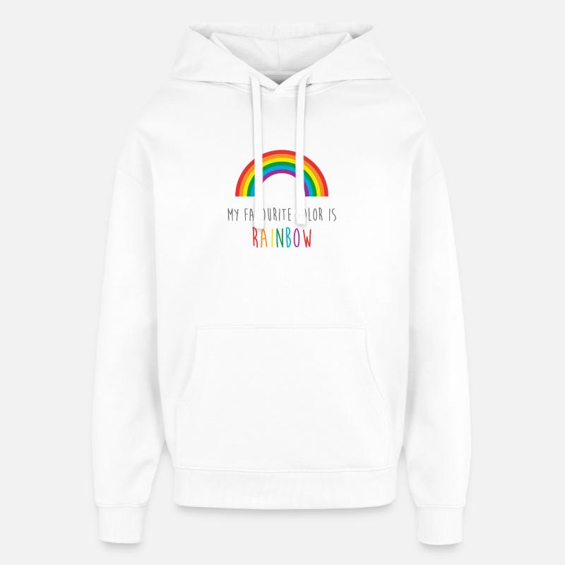 Mon Arc-en-Ciel Préféré - Sweat à capuche unisexe Stanley/Stella Oversized - blanc