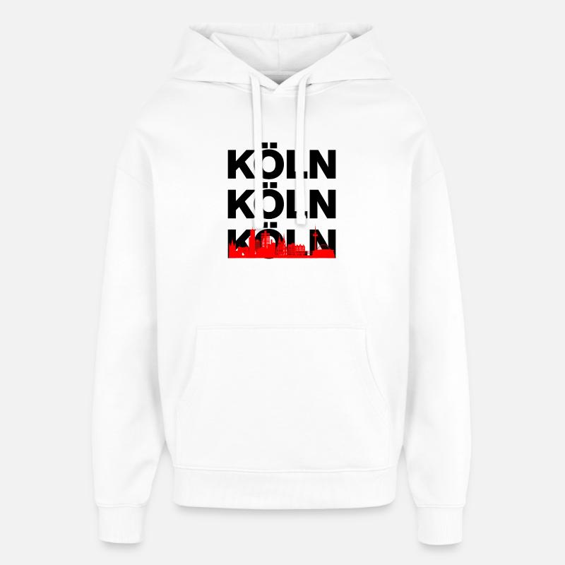 COLOGNE SKYLINE – DOM POWER ! - Sweat à capuche unisexe Stanley/Stella Oversized - blanc