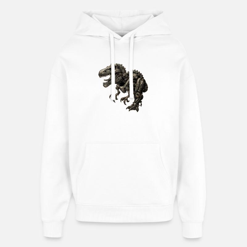 Dinosaure mécanique – robot T-Rex - Sweat à capuche unisexe Stanley/Stella Oversized - blanc