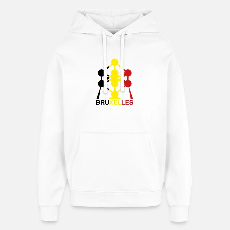 Atomium Brussels – Ikone der belgischen Flagge - Oversized Unisex Hoodie von Stanley/Stella - Weiß