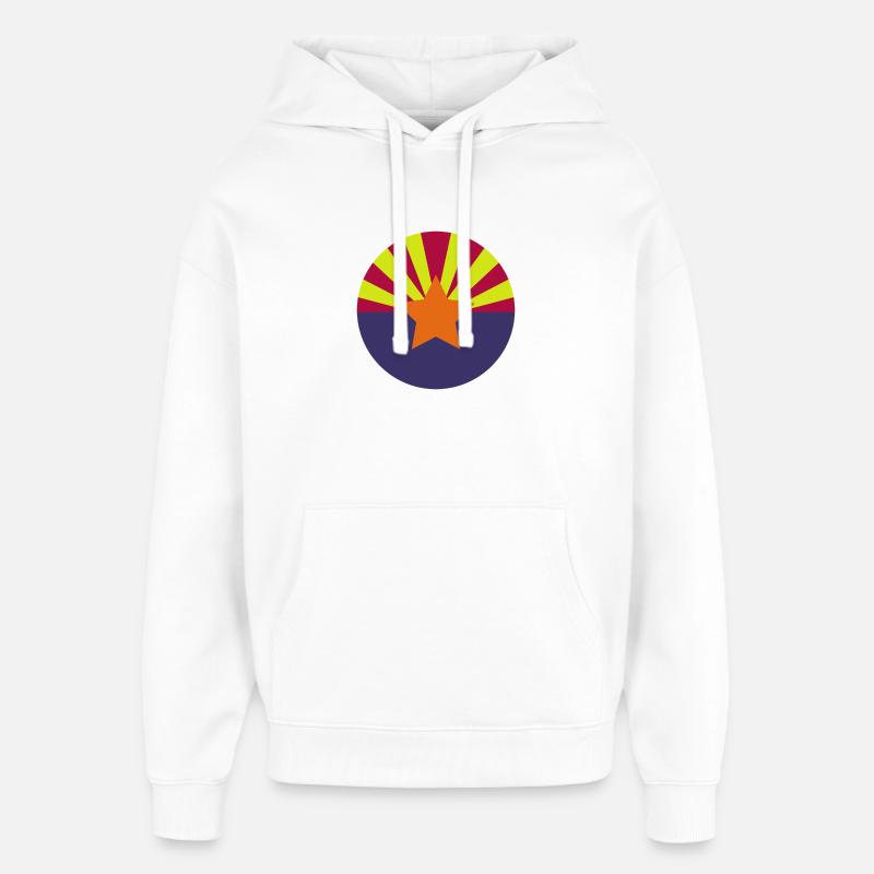 Drapeau rond de l’Arizona - Sweat à capuche unisexe Stanley/Stella Oversized - blanc